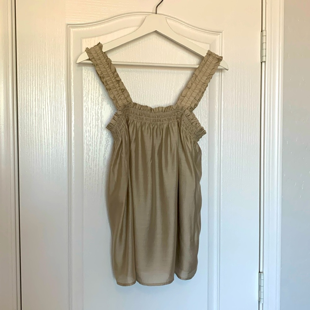 The POST Jennifer Tank Taupe square neck sleeveless tank